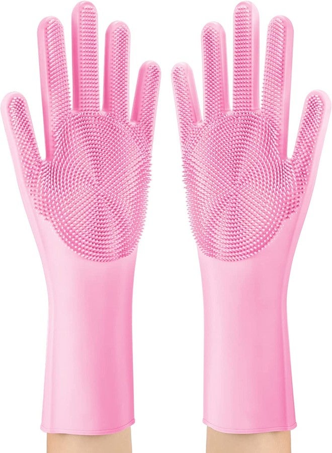 VYAKAT Dishwashing Sponge Gloves for Kitchen,Silicone Gloves Reusable Rubber Cleaning Gloves,Silicone Dishwashing Scrubber Gloves(Multicolor,1 Pair) - Image 1